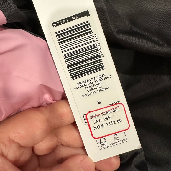 Noisy May LS Padded Colorblock Hood Jacket - Picture 9 of 10